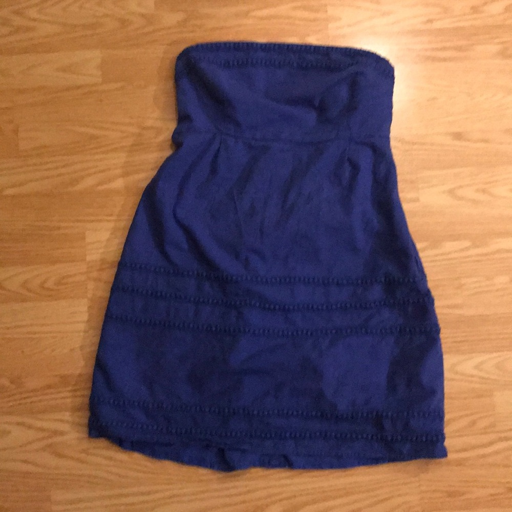 🧿Strapless Blue Sundress